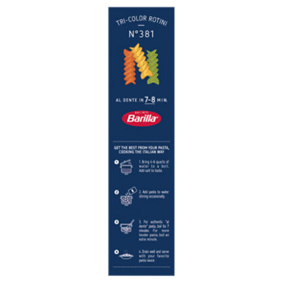 Barilla Classic Tri-Color Rotini N°381 Pasta, 12 oz
