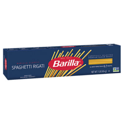 Barilla Spaghetti Rigati Pasta Non-GMO, Kosher Certified, 16 oz