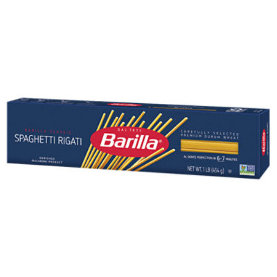 Barilla Spaghetti Rigati Pasta Non-GMO, Kosher Certified, 16 oz