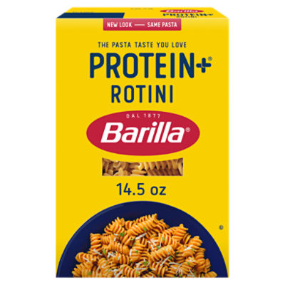 BARILLA Protein+ (Plus) Rotini Pasta, 14.5 Ounce - plant based pasta - Made from Lentils, Chickpeas & Peas - Non-GMO, Kosher Certified and Vegan