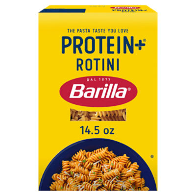 BARILLA Protein+ (Plus) Rotini Pasta, 14.5 Ounce - plant based pasta - Made from Lentils, Chickpeas & Peas - Non-GMO, Kosher Certified and Vegan