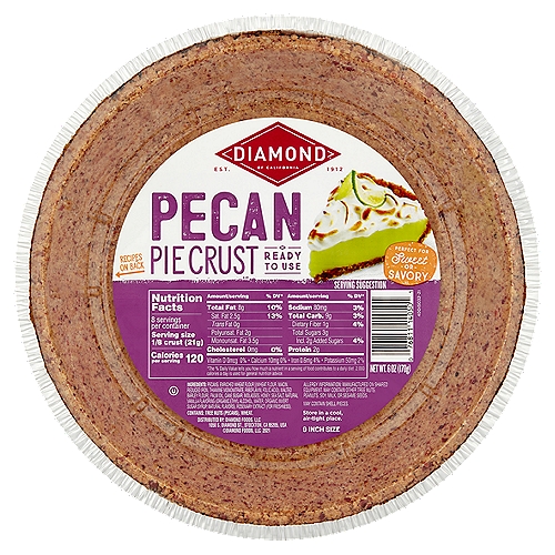 Diamond of California Pecan Pie Crust, 6 oz