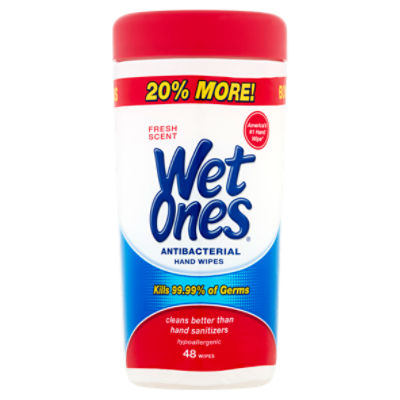 Wet Ones Fresh Scent Antibacterial Hand Wipes, 48 count, 40 Each