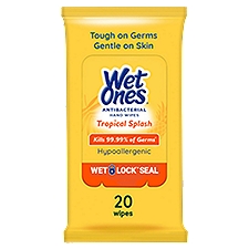 Wet Ones Tropical Splash Antibacterial, Hand Wipes, 20 Each