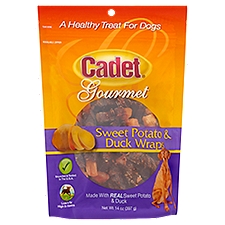 Cadet Gourmet Sweet Potato and Duck Wraps Treat for Dogs, 14 oz