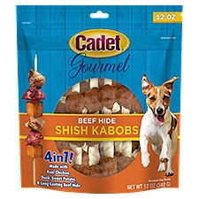 Cadet Gourmet Beef Hide Shish Kabobs Premium Dog Treats, 12 oz, 12 Ounce