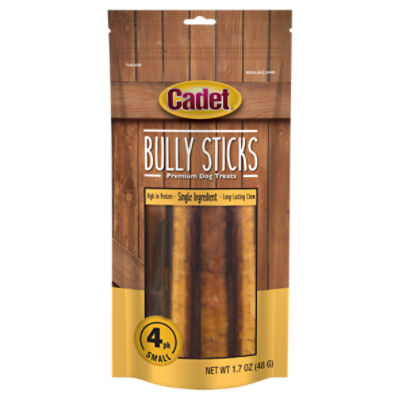 Cadet Bully Sticks Small Premium Dog Treats, 4 count, 1.7 oz