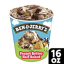 Ben & Jerry's Peanut Butter Half Baked Chocolate & Peanut Butter Ice Cream 16 oz