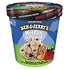 Ben & Jerry's Netflix & Chilll'd Peanut Butter Ice Cream Pint 16 oz