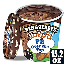 Ben & Jerry's PB Over the Top Topped, Ice Cream, 15.2 Fluid ounce