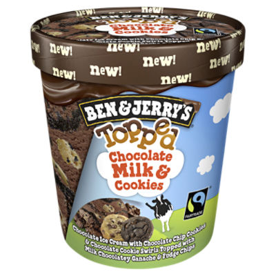 Ben & Jerry's Chocolate Milk & Cookies Topped Ice Cream, 15.2 fl oz