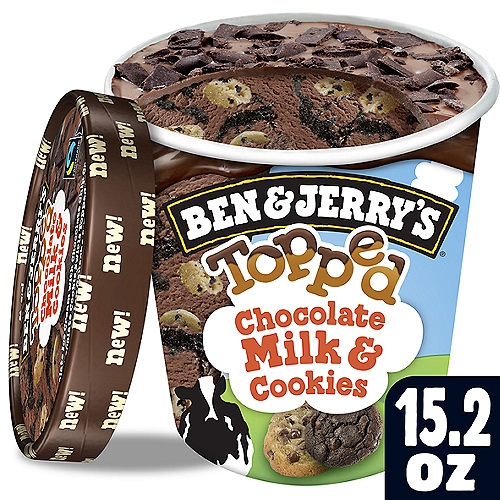 Ben & Jerry's Chocolate Milk & Cookies Topped Ice Cream, 15.2 fl oz