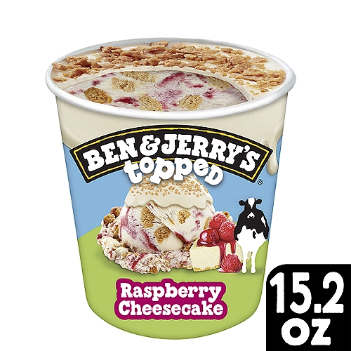 Ben & Jerry's Raspberry Cheesecake Topped Ice Cream Pint 15.2 oz