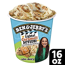 Ben & Jerry's Non-Dairy Vanilla Lights! Caramel! Action! Frozen Dessert 16 oz, 1 Pint