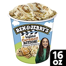 Ben & Jerry's Lights! Caramel! Action! Vanilla Ice Cream Pint 16 oz, 1 Pint