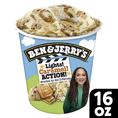 Ben & Jerry's Lights! Caramel! Action! Vanilla Ice Cream Pint 16 oz