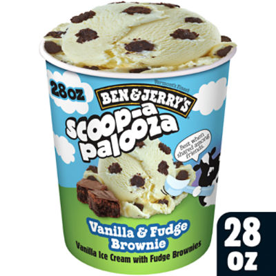Ben & Jerry's Scoop-a Palooza Vanilla & Fudge Brownie Ice Cream, 28 fl oz