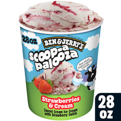 Ben & Jerry's Scoop-a Palooza Strawberries & Cream Ice Cream, 28 fl oz