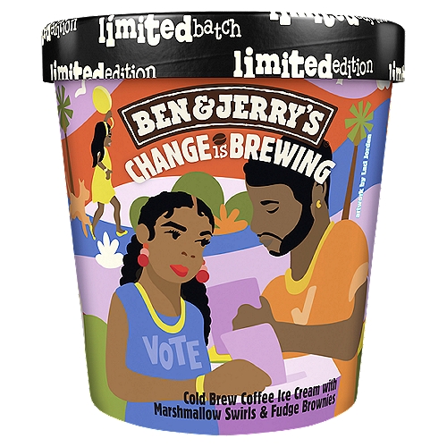 Ben & Jerry's Vermont's Finest Banana Ice Cream Limited Batch, one pint
Banana Ice Cream with Caramel & Graham Cracker Swirls & Fudge Peace Signs

We strive to make the best possible ice cream in the best possible way. We source non-GMO ingredients, Fairtrade banana, cocoa, sugar & vanilla, eggs from cage-free hens & milk & cream from happy cows.
