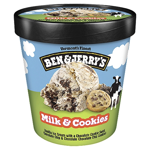 Ben & Jerry's Vermont's Finest Milk & Cookies Ice Cream, one pint