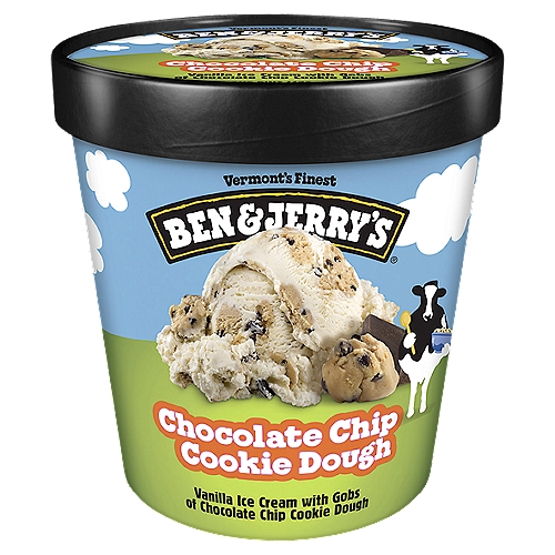 Ben & Jerry's Vermont's Finest Chocolate Chip Cookie Dough Ice Cream, 1 pint
Vanilla Ice Cream with Gobs of Chocolate Chip Cookie Dough

We knew we were onto something big when we made the world's first batch of 1984. Today the flavor still reigns among our all-time most popular concoctions.