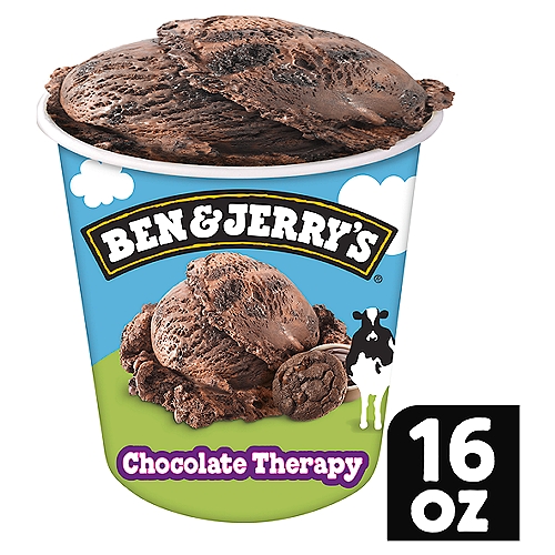 Ben & Jerry's Vermont's Finest Chocolate Therapy Ice Cream, 16 oz
Chocolate Ice Cream with Chocolate Cookies & Swirls of Chocolate Pudding Ice cream

You know how sometimes you just want to scream? You could just scream, or you could grab a spoon, get a grip, and treat yourself to some primal s'cream therapy of the sublimest chocolate kind. (Euphoria may occur upon tasting.)