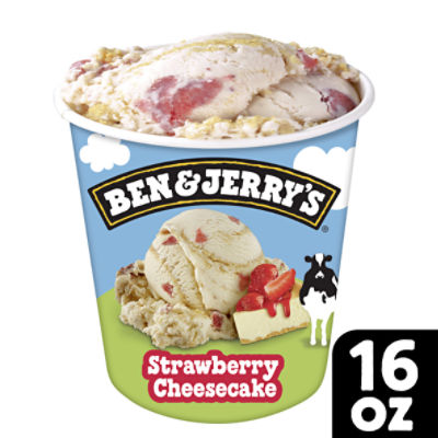 Ben & Jerry's Vermont's Finest Strawberry Cheesecake Ice Cream, 1 pint