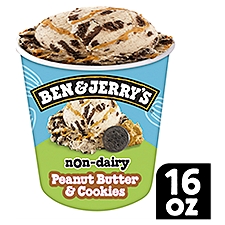 Ben & Jerry's Non-Dairy Peanut Butter & Cookies Frozen Dessert 16 oz, 16 Ounce