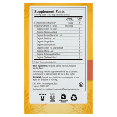 Yogi Vanilla Spice Perfect Energy Herbal Supplement, 1.12 oz