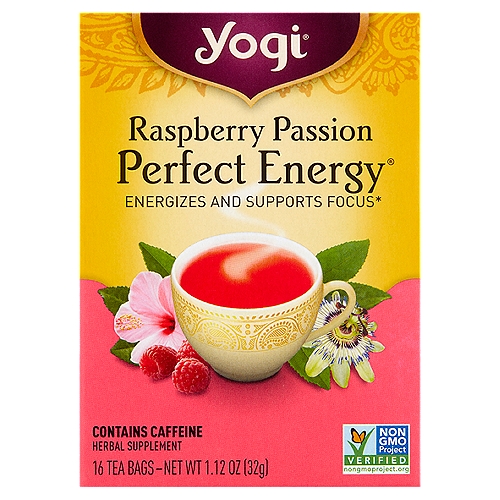Yogi Raspberry Passion Perfect Energy Tea Bags, 16 count, 1.12 oz