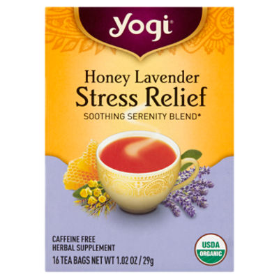 Yogi Honey Lavender Stress Relief Tea Bags, 16 count, 1.02 oz