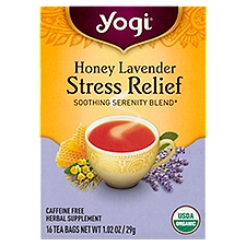 Yogi Honey Lavender Stress Relief Tea Bags, 16 count, 1.02 oz