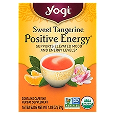 Yogi Sweet Tangerine Positive Energy Tea Bags, 16 count, 1.02 oz
