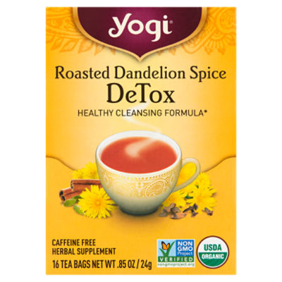 Yogi Roasted Dandelion Spice DeTox Herbal Supplement, 16 count, .85 oz