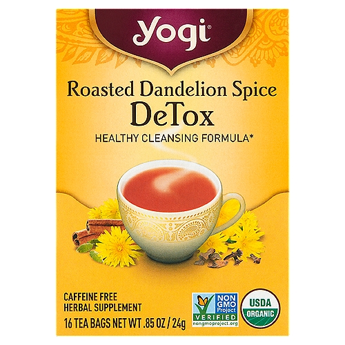 Yogi Roasted Dandelion Spice DeTox Herbal Supplement, 16 count, .85 oz
