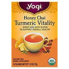 Yogi Honey Chai Turmeric Vitality Herbal Supplement, 16 count, 1.12 oz