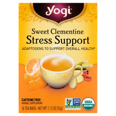 Yogi Sweet Clementine Stress Support Tea Bags, 16 count, 1.12 oz