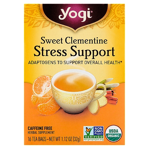 Yogi Sweet Clementine Stress Support Tea Bags, 16 count, 1.12 oz