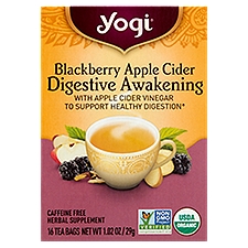 Yogi Blackberry Apple Cider Digestive Awakening Tea Bags, 16 count, 1.02 oz