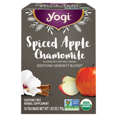 Yogi Spiced Apple Chamomile Herbal Supplement Tea Bags, 16 count, 1.02 oz, 16 Each