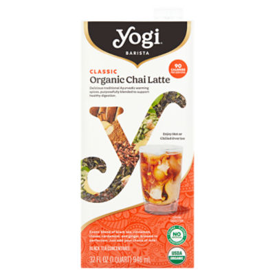 Yogi Barista Classic Organic Chai Latte Black Tea Concentrate, 32 fl oz