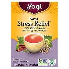 Yogi Kava Stress Relief Caffeine Free Herbal Supplement, 16 count, 1.27 oz