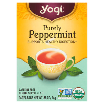 Yogi Purely Peppermint Herbal Supplement, 16 count, .85 oz