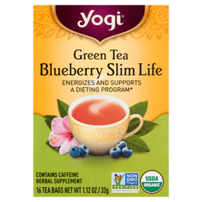 Yogi Green Tea Blueberry Slim Life Herbal Supplement, 16 count, 1.12 oz