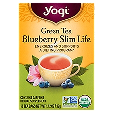 Yogi Green Tea Blueberry Slim Life, Herbal Supplement, 1.12 Ounce