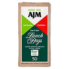 AJM Extra Large Paper Lunch Bags Giant Size, 50 count