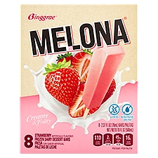 Binggrae Melona Strawberry Frozen Dairy Dessert Bars, 2.37 fl oz, 8 count