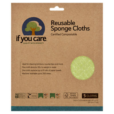  If You Care Sponge Cloths – 5 Count – 100% Natural