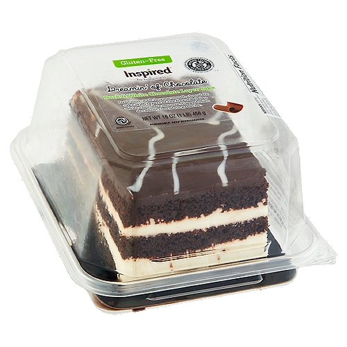 Inspired by Happiness Dreamin' of Chocolate Dark & White Chocolate Layer Cake, 16 oz
Delicious, Melt in Your Mouth Chocolate Cake with Layers of the Finest Belgian White Chocolate Mousse. Topped with Decadent Chocolate Ganache.