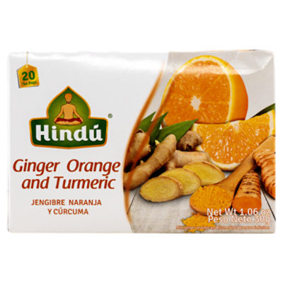 Hindú Ginger Orange and Turmeric Tea Bags, 20 count, 1.06 oz
